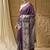 Violet floral silk blend ready to wear saree