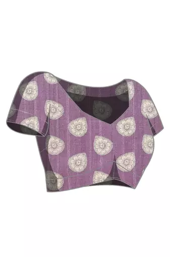 Violet floral silk blend ready to wear saree
