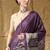 Violet floral silk blend ready to wear saree
