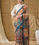 Multi floral silk blend ready to wear saree