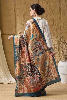 Multi floral silk blend ready to wear saree 2