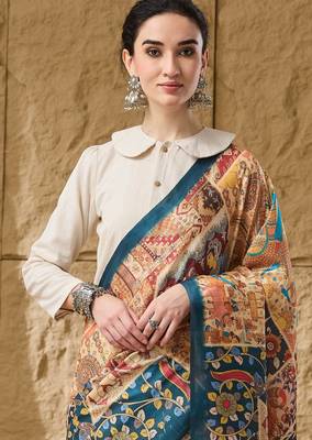 Multi floral silk blend ready to wear saree 5