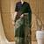 Green floral silk blend ready to wear saree