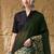Green floral silk blend ready to wear saree