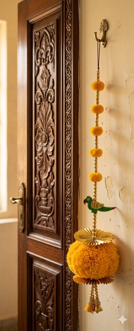 Handmade Hanging Home Decorative Wall Hanging | Diwali Festival Pooja Room Entrance Door (Pack of 2)