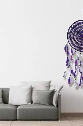 Handmade Decorative Dream Catcher Wall Hanging Traditional Hanging Decorations (Purple) (Set of 1)