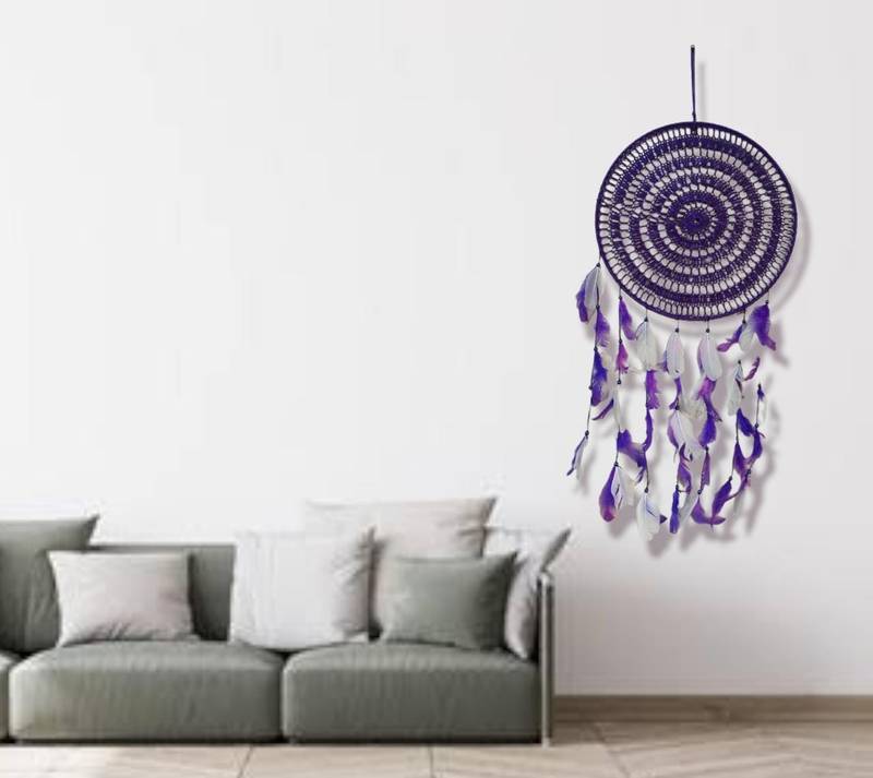 Handmade Decorative Dream Catcher Wall Hanging Traditional Hanging Decorations (Purple) (Set of 1)