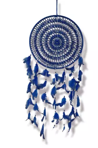 Handmade Decorative Dream Catcher Wall Hanging Traditional Hanging for Home Decor (Blue) (Set of 1)