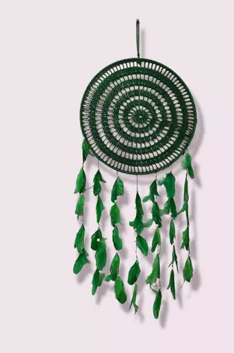 Handmade Decorative Dream Catcher Wall Hanging Traditional Hanging for Home Decor (Green) (Set of 1)