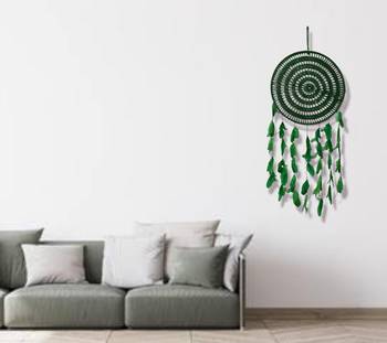 Handmade Decorative Dream Catcher Wall Hanging Traditional Hanging for Home Decor (Green) (Set of 1) 3
