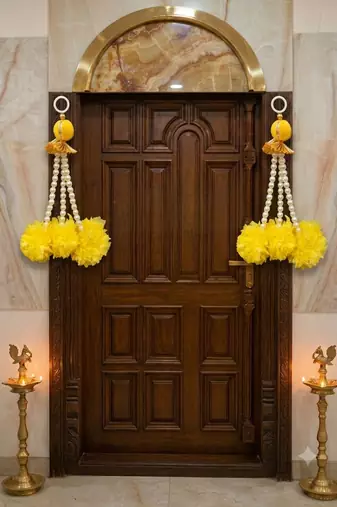 Handmade Artificial Marigold with Moti Guche Hanging for Home Decorations Hanging (Pack of 5)