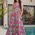 Rayon floral printed fully flared anarkali dress