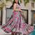 Rayon floral printed fully flared anarkali dress