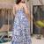 Rayon floral printed fully flared anarkali dress