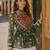 Mehendi&White Cotton Readymade Navratri Lehenga Choli with Kutchi Gamthi Patchework