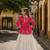 Rani&White Cotton Readymade Navratri Lehenga Choli with Kutchi Gamthi Patchework