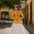 Yellow&White Cotton Readymade Navratri Lehenga Choli with Kutchi Gamthi Patchework