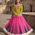 Olive&Pink Rayon Readymade Navratri Lehenga Choli with Kutchi Gamthi Work