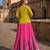 Olive&Pink Rayon Readymade Navratri Lehenga Choli with Kutchi Gamthi Work