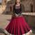 Black&Maroon Rayon Readymade Navratri Lehenga Choli with Kutchi Gamthi Work