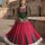 Green&Red Rayon Readymade Navratri Lehenga Choli with Kutchi Gamthi Work