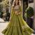 Green Cotton Readymade Navratri Lehenga Choli with Bandhej & Patchework