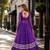 Violet Cotton Readymade Navratri Lehenga Choli with Bandhej & Patchework