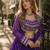 Violet Cotton Readymade Navratri Lehenga Choli with Bandhej & Patchework