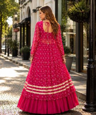 Rani Cotton Readymade Navratri Lehenga Choli with Bandhej & Patchework 2