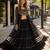 Black Cotton Readymade Navratri Lehenga Choli with Bandhej & Patchework