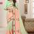 Peach green zari resham embroidered work cotton silk saree for women