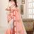 Peach cream zari resham embroidered work cotton silk saree for women