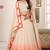 Peach cream zari resham embroidered work cotton silk saree for women