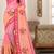 Pink zari resham embroidered work cotton silk saree for women