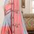 Grey pink zari resham embroidered work cotton silk saree for women