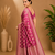 Magenta Woven Golden Zari Chevron Pattern Design Fabric Pure Soft Chinon/Georgette Saree With Blouse Unstitched
