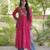 Pink faux georgette bandhni print with kutchi patche work navratri kurti