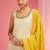 Yellow ombre resham work georgette sharara set