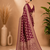Wine Woven Golden Zari Chevron Pattern Design Fabric Pure Soft Chinon/Georgette Saree With Blouse Unstitched