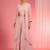 Light pink dori and resham work georgette cape sharara set