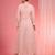 Light pink dori and resham work georgette cape sharara set