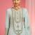 Light sea green organza sequin beads dabka work kurta set