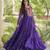 Purple faux georgette bandhni print with kutchi patche work ruffle navratri gown