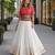 Rani&White Cotton Readymade Navratri Lehenga Choli with Bandhej & Embroidery Work