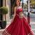 Red Rayon Readymade Navratri Lehenga Choli with Mirror Gamthi Work