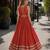 Orange Rayon Readymade Navratri Lehenga Choli with Mirror Gamthi Work