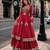 Red Cotton Readymade Navratri Lehenga Choli with Gamthi Thread & Mirror Work