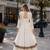 White Cotton Readymade Navratri Lehenga Choli with Zari & Mirror lace Work