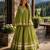 Green Cotton Readymade Navratri Lehenga Choli with Zari & Mirror lace Work