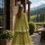 Green Cotton Readymade Navratri Lehenga Choli with Zari & Mirror lace Work